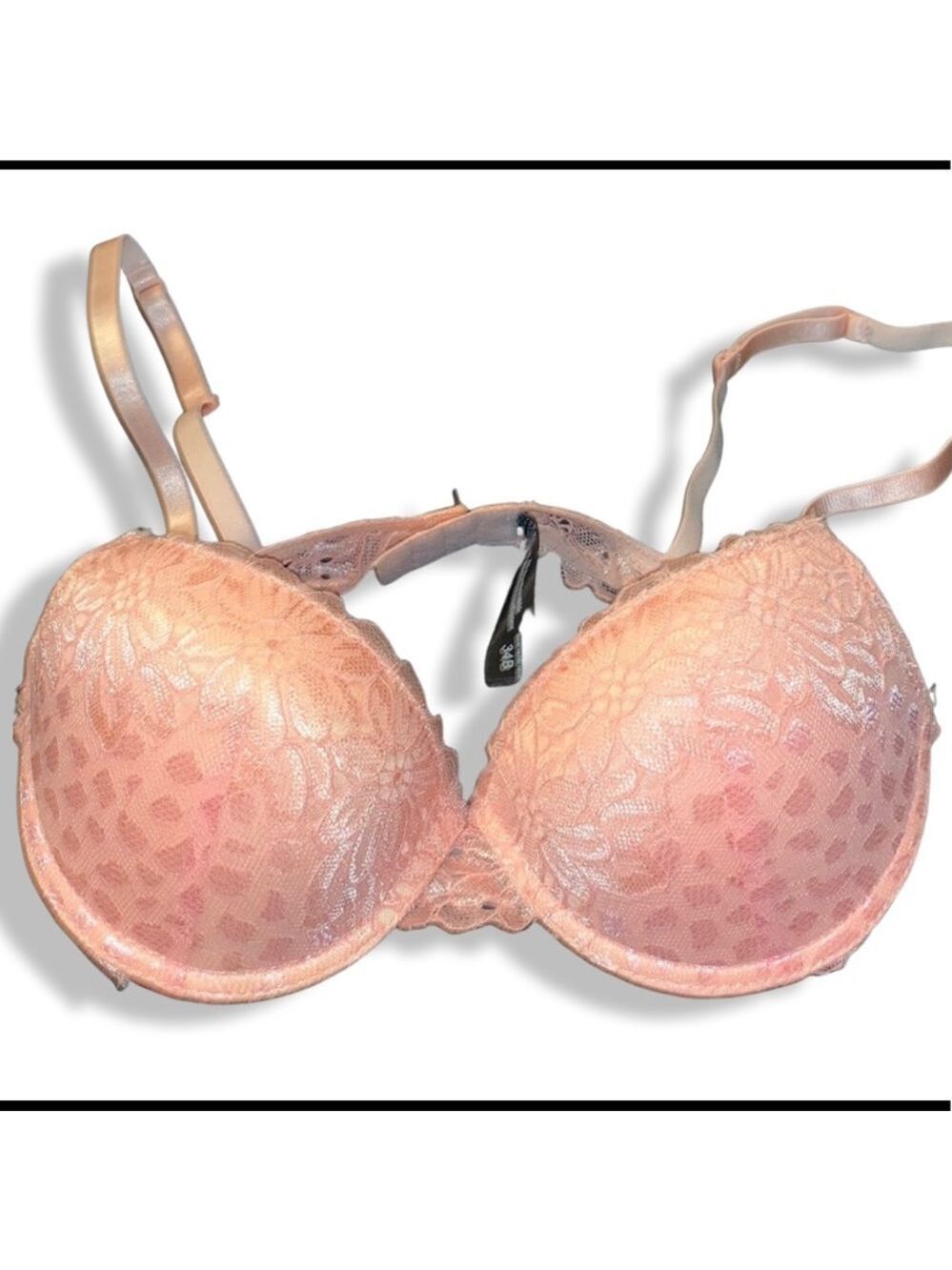 NWOT Stunning Coral Lace Push Up Bra, 34B